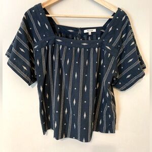 Madewell Jacquard Square Neck top, Size Medium